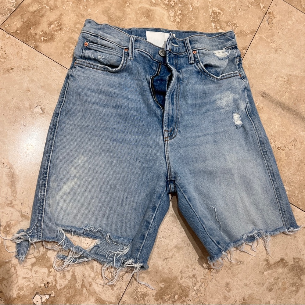 MOTHER Distressed Denim Shorts